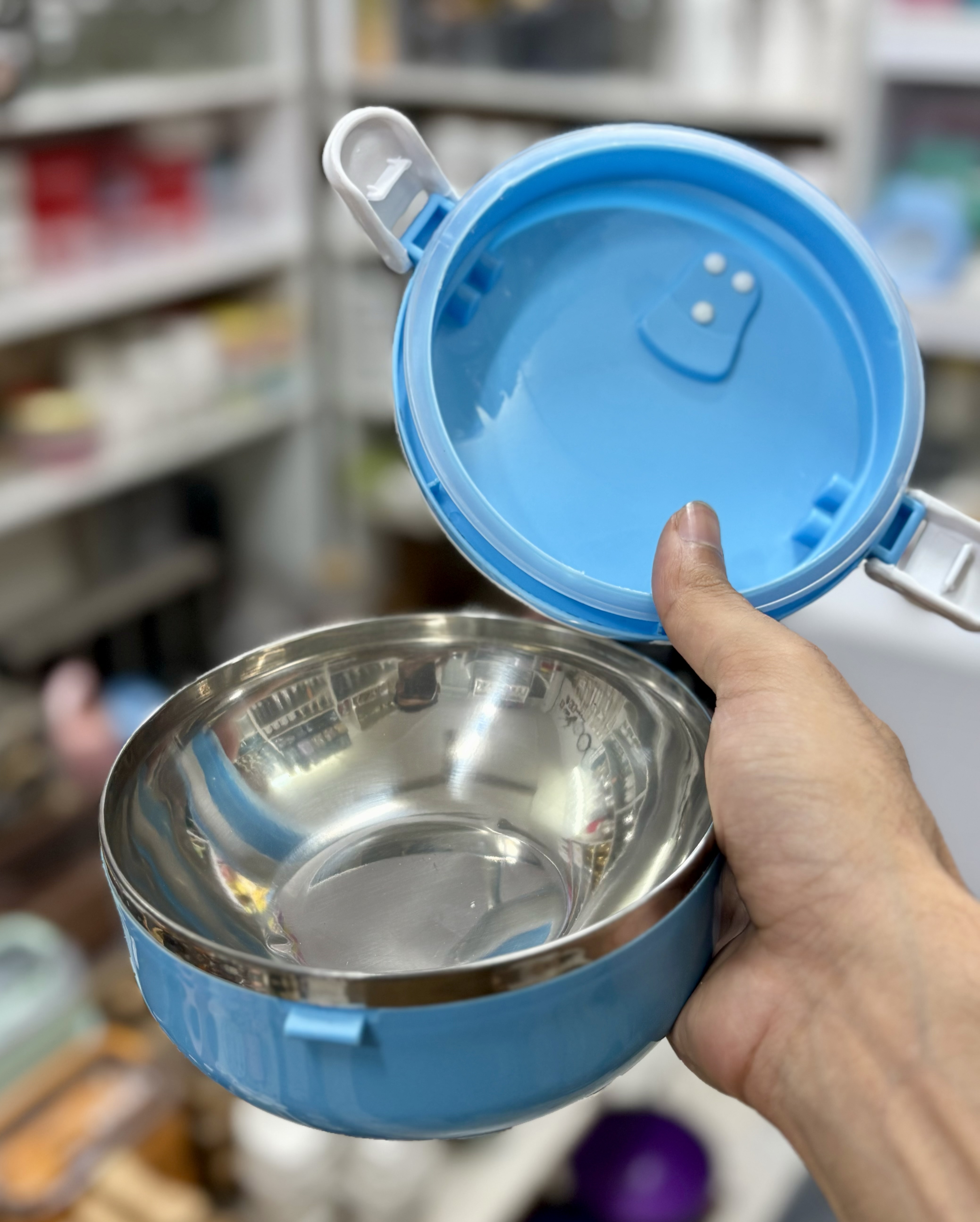 ظرف غذا کودک  استیل دسته دار