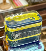 ظرف غذا دو طبقه قاشق دار