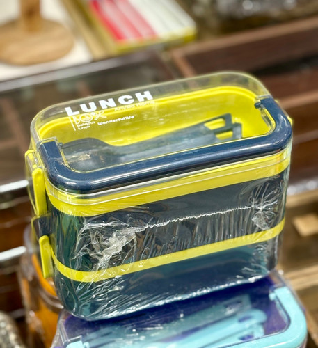 ظرف غذا دو طبقه قاشق دار