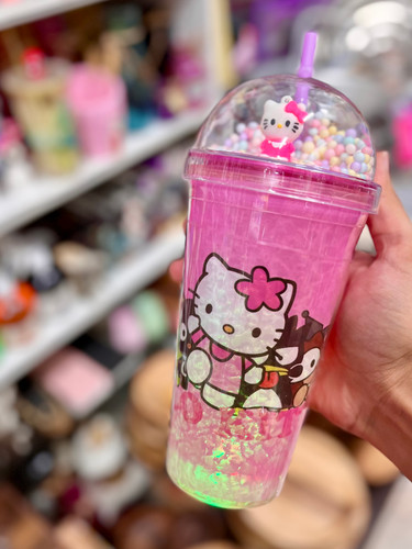 لیوان اسموتی چراغ دار یخ دار دوجداره