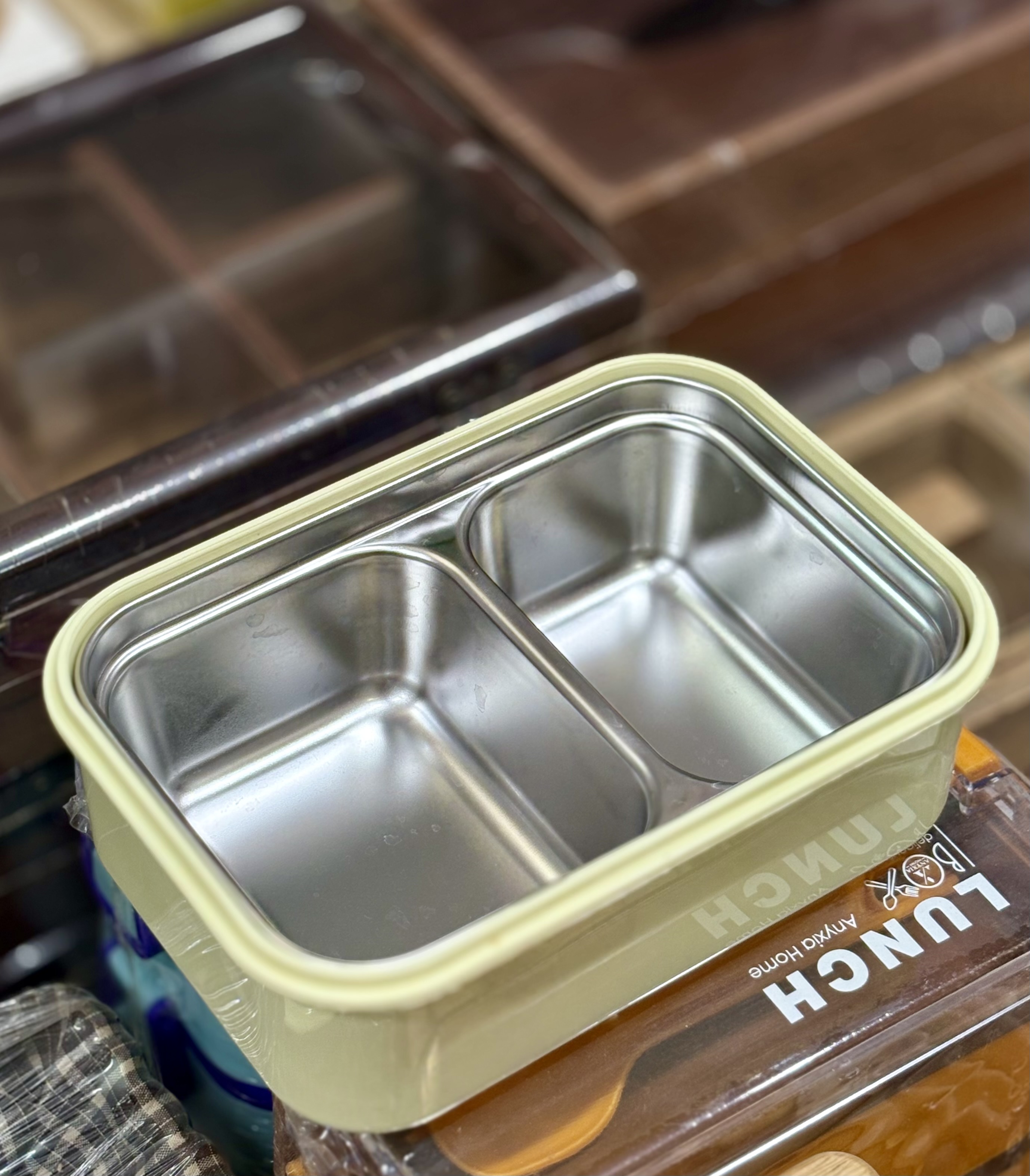 ظرف غذا استیل دو قسمتی