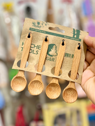 قاشق پیمانه چوبی