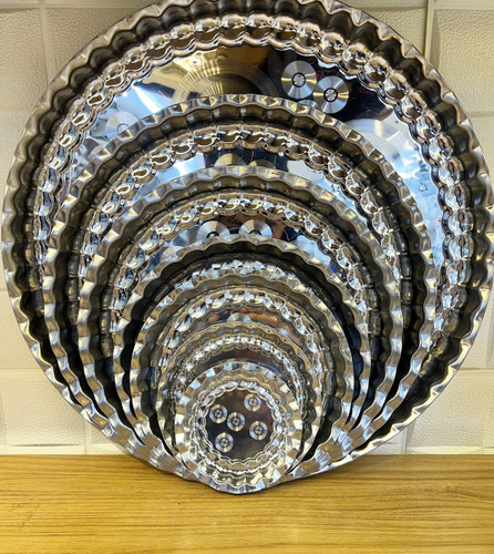 سینی استیل لبه کنگره گرد