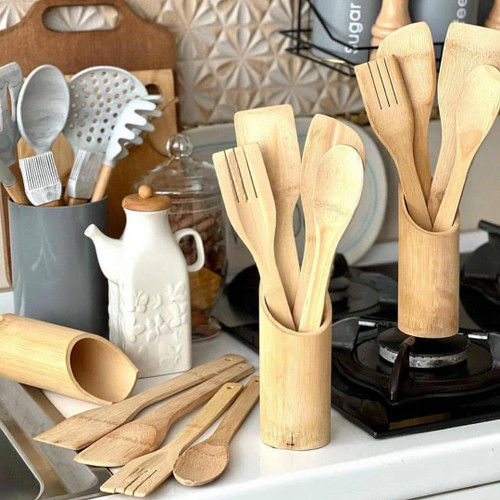 ست قاشق و کفگیر چوبی