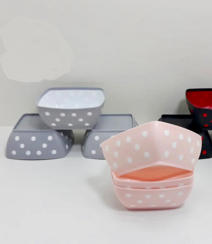 کاسه پلاستیکی خالدار ۳ عددی