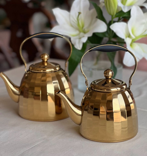 قوری استیل طلایی