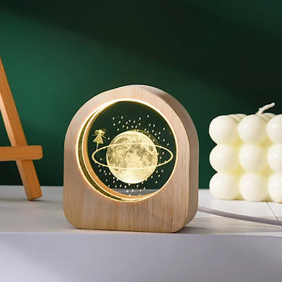 گوی کریستالی شب خواب دور چوبی قطر ۶ سانت وارداتی